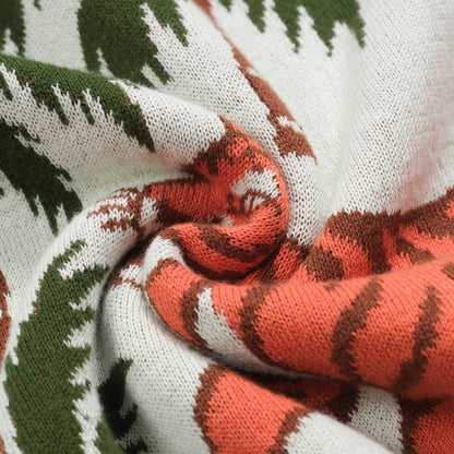 Polo V en jacquard animalier blanc abricot pour hommes