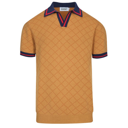 Polo rétro street en jacquard kaki pour homme