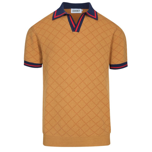 Polo rétro street en jacquard kaki pour homme