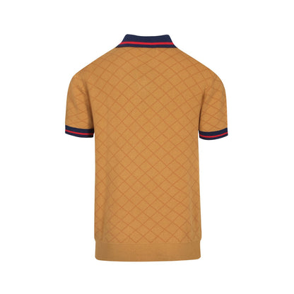 Polo rétro street en jacquard kaki pour homme