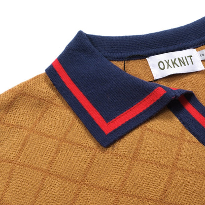 Polo rétro street en jacquard kaki pour homme