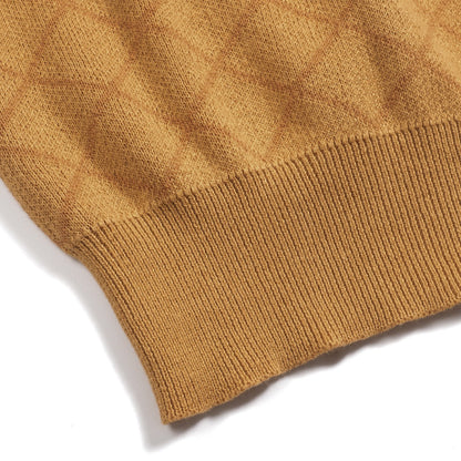 Polo rétro street en jacquard kaki pour homme