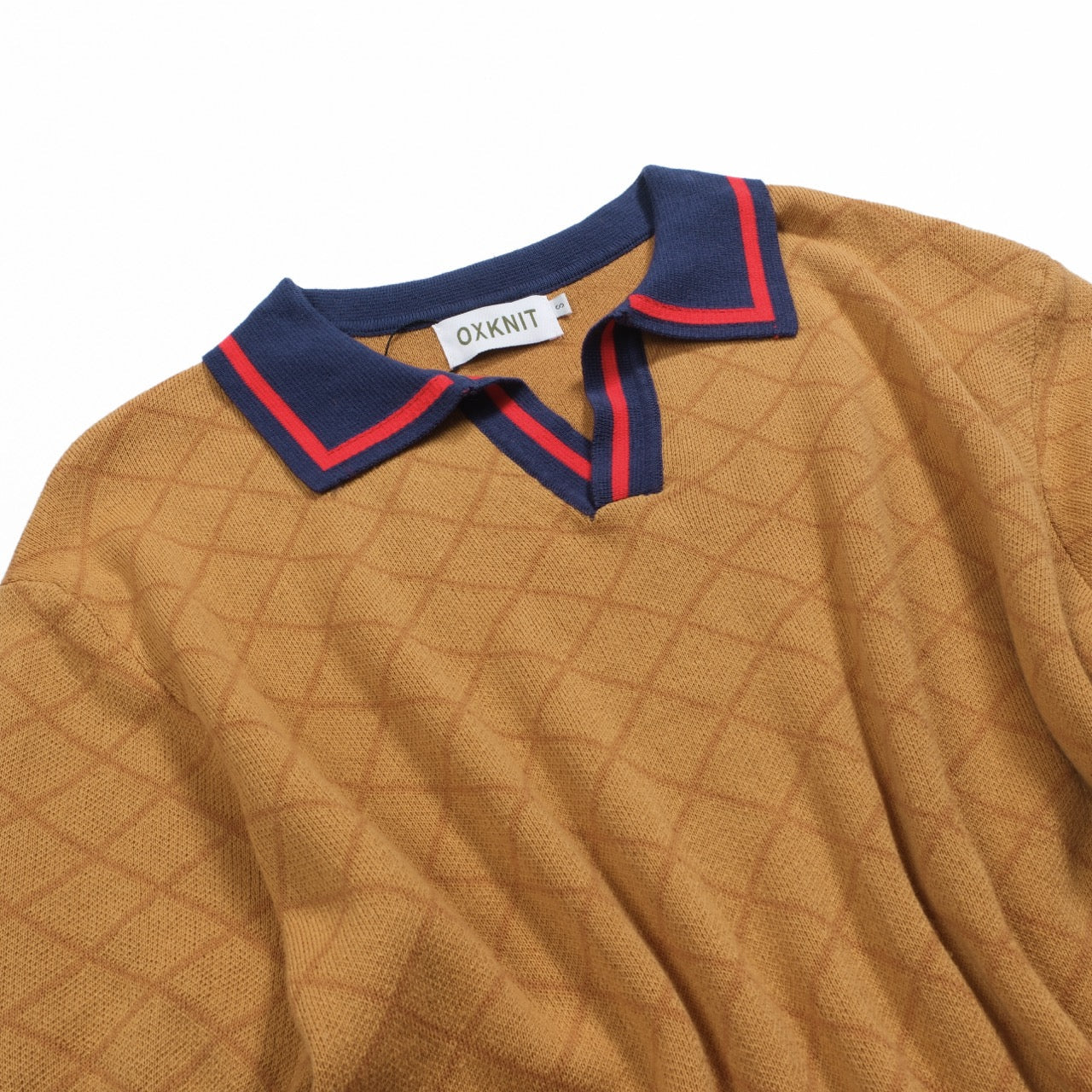 Polo rétro street en jacquard kaki pour homme