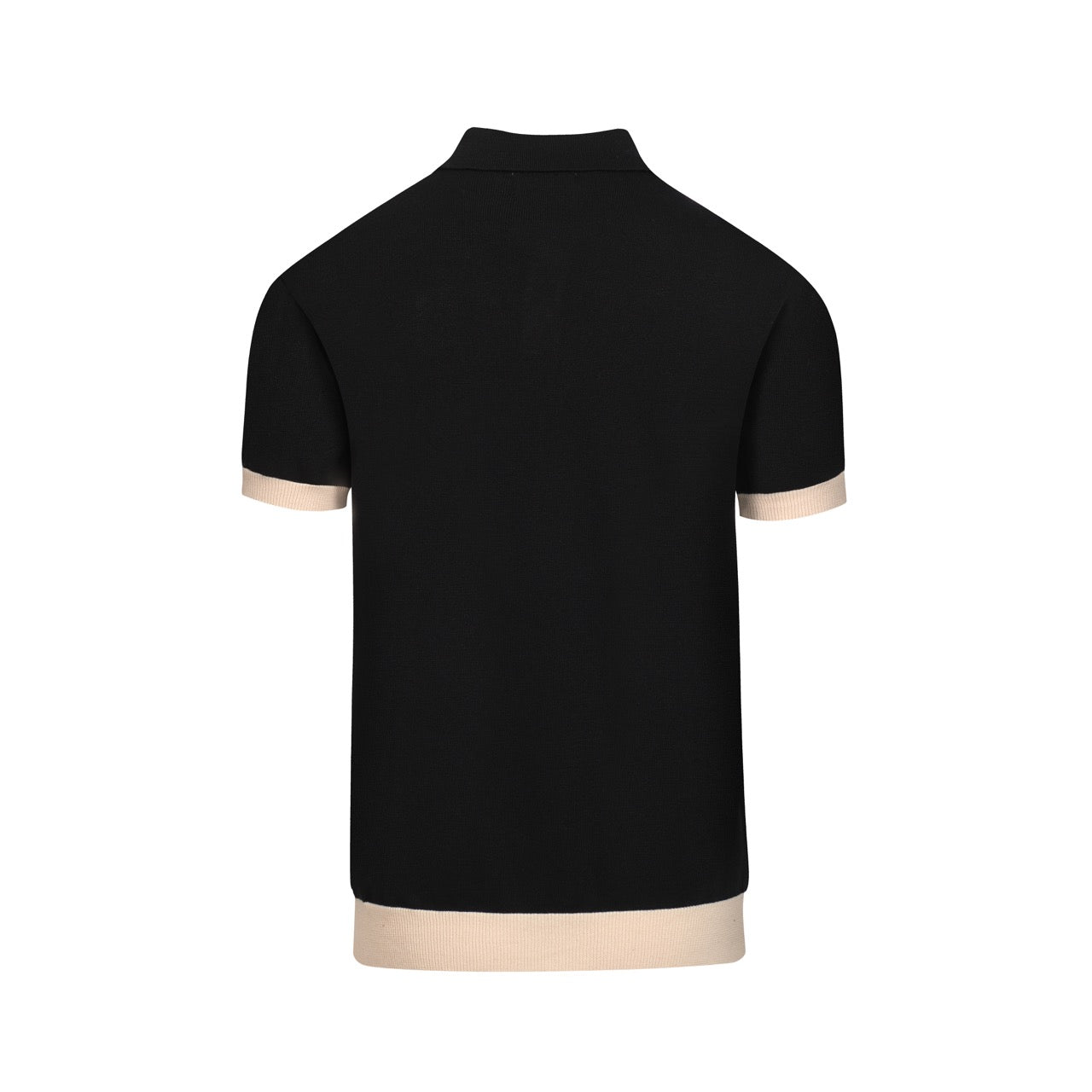 Polo jacquard vintage noir pour hommes 1977