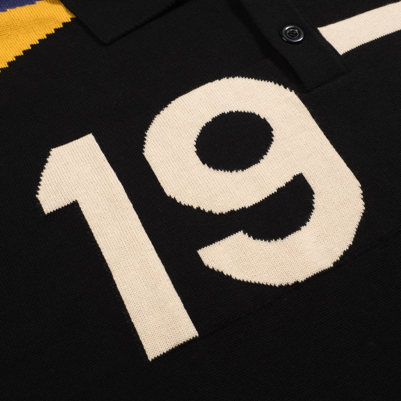 Polo jacquard vintage noir pour hommes 1977