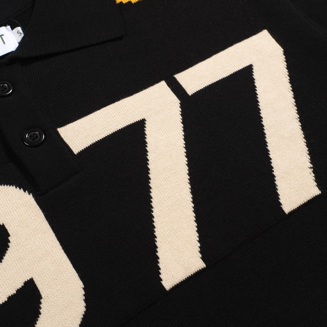 Polo jacquard vintage noir pour hommes 1977