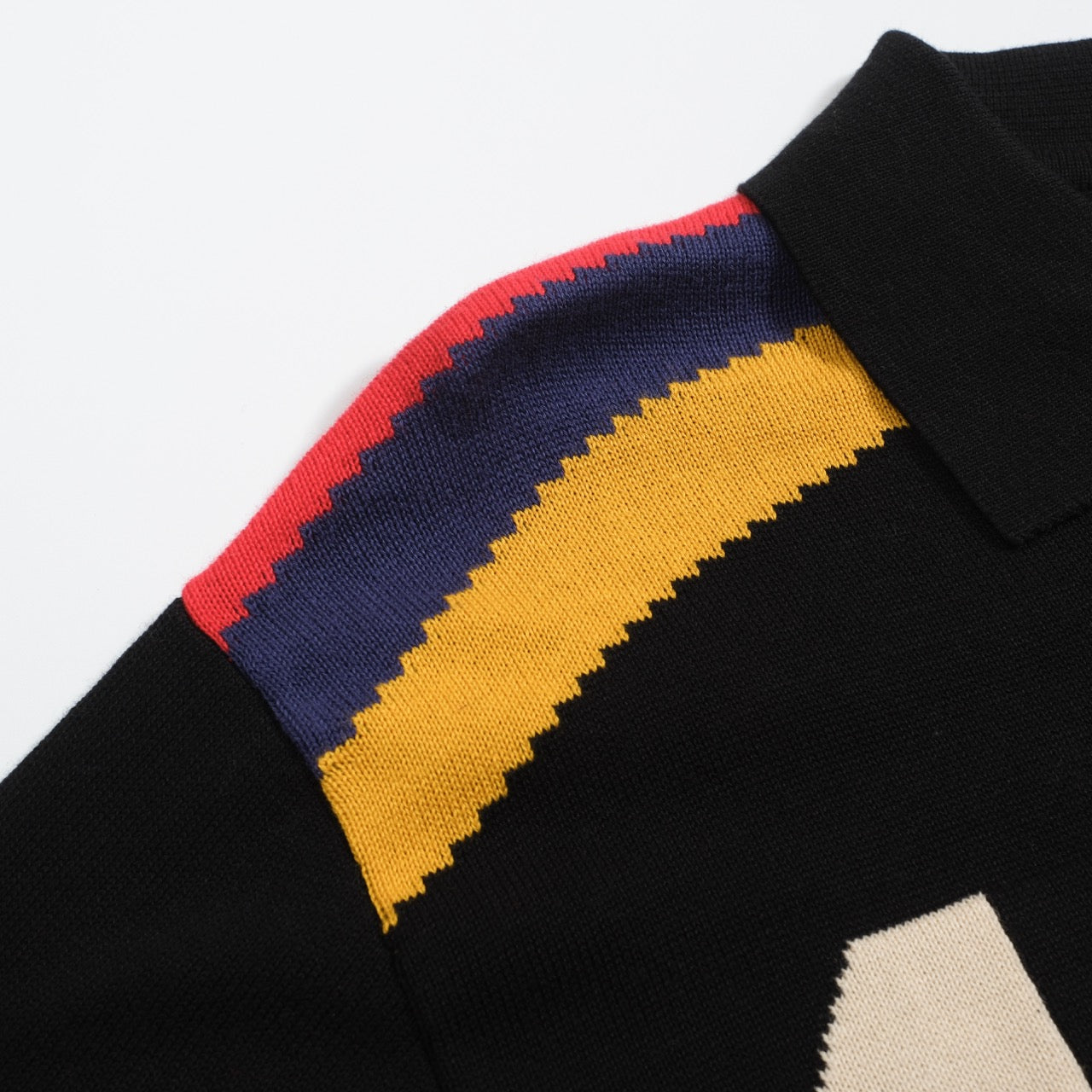 Polo jacquard vintage noir pour hommes 1977