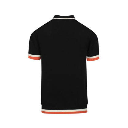 Polo noir vintage en jacquard pour homme 1974