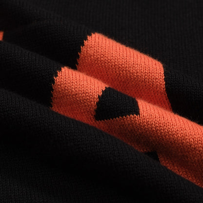 Polo noir vintage en jacquard pour homme 1974