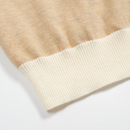 T-shirt vintage en jacquard tricoté kaki pour homme avec fil doré 1971