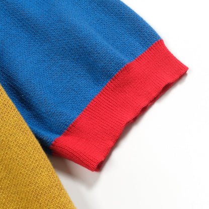 Chemise en tricot jacquard rétro à flammes bleues pour hommes