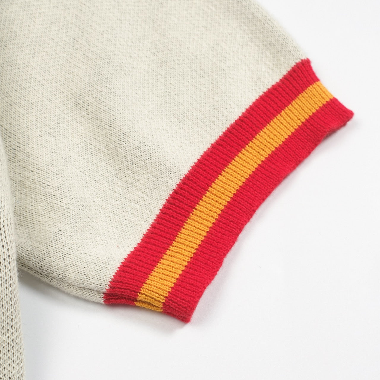 Polo en jacquard beige pour homme avec motif "89" en V