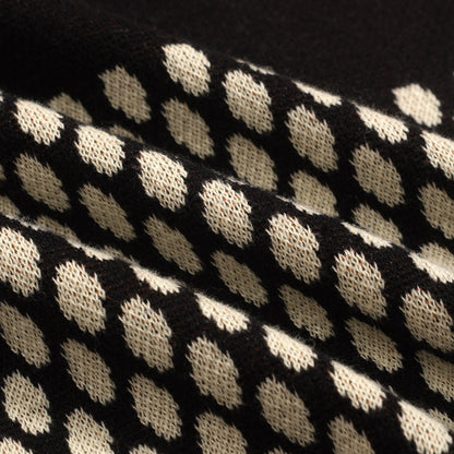 T-shirt en V tricoté jacquard rétro pour hommes