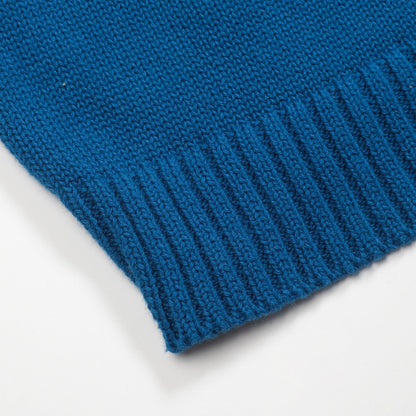 Polo tricoté rétro rayé bleu pour hommes