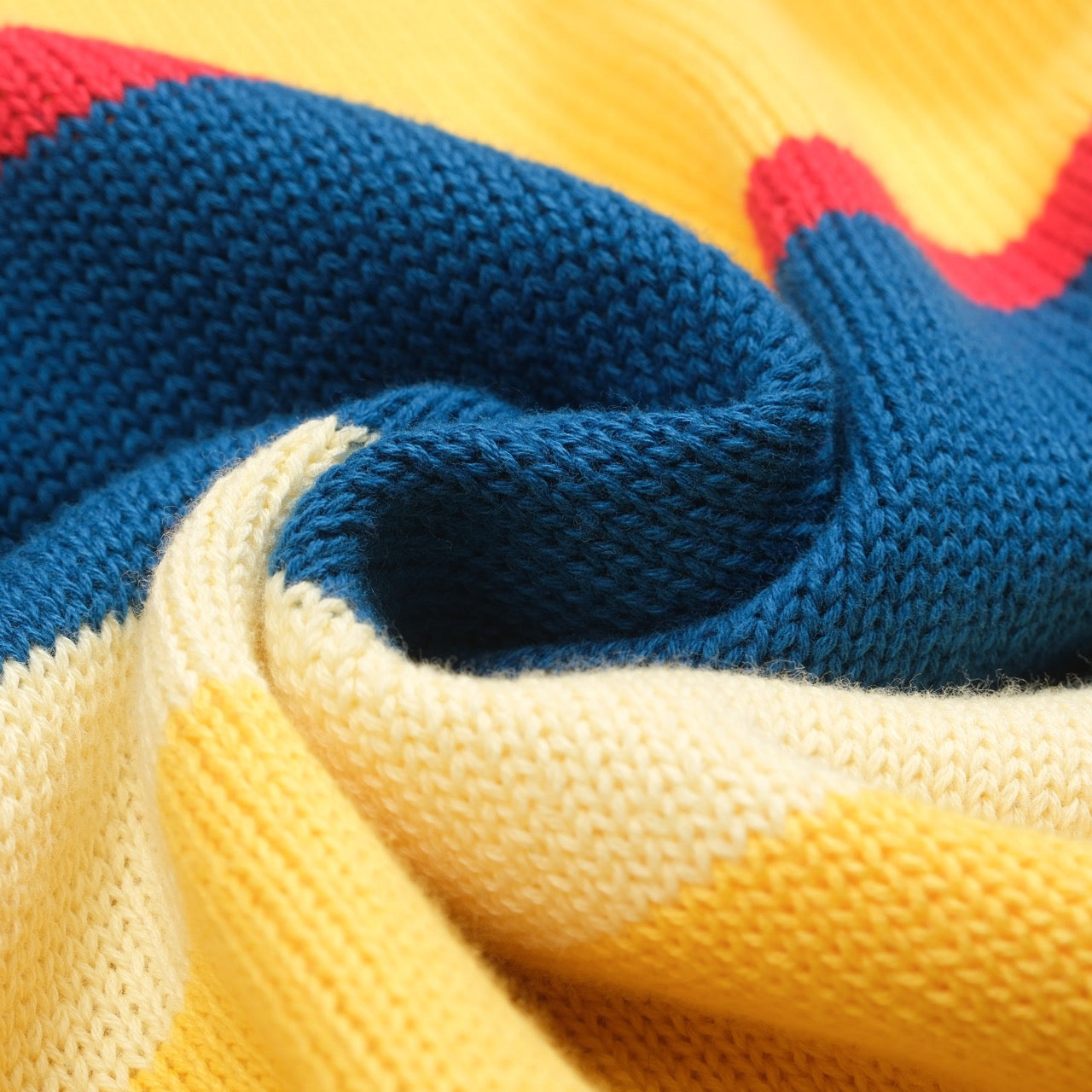 Polo tricoté rétro rayé bleu pour hommes