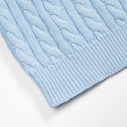 Polo tricoté texturé bleu à la mode pour hommes