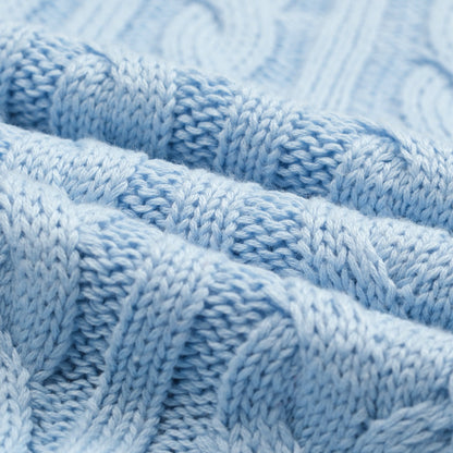 Polo tricoté texturé bleu à la mode pour hommes