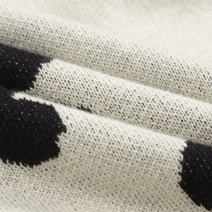 Cardigan vintage tricoté noir à fleurs pour hommes