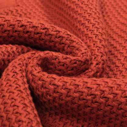 Polo vintage en tricot V en laine orange brun