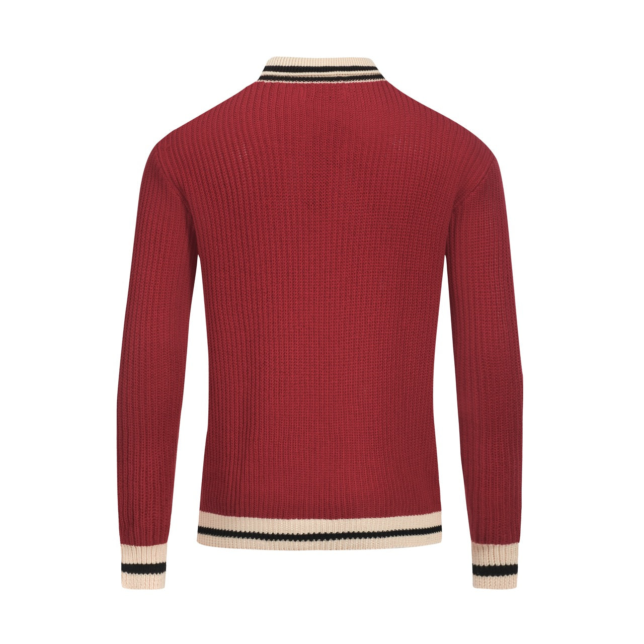 Pull vintage tricoté rouge décontracté pour homme