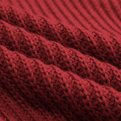 Pull vintage tricoté rouge décontracté pour homme