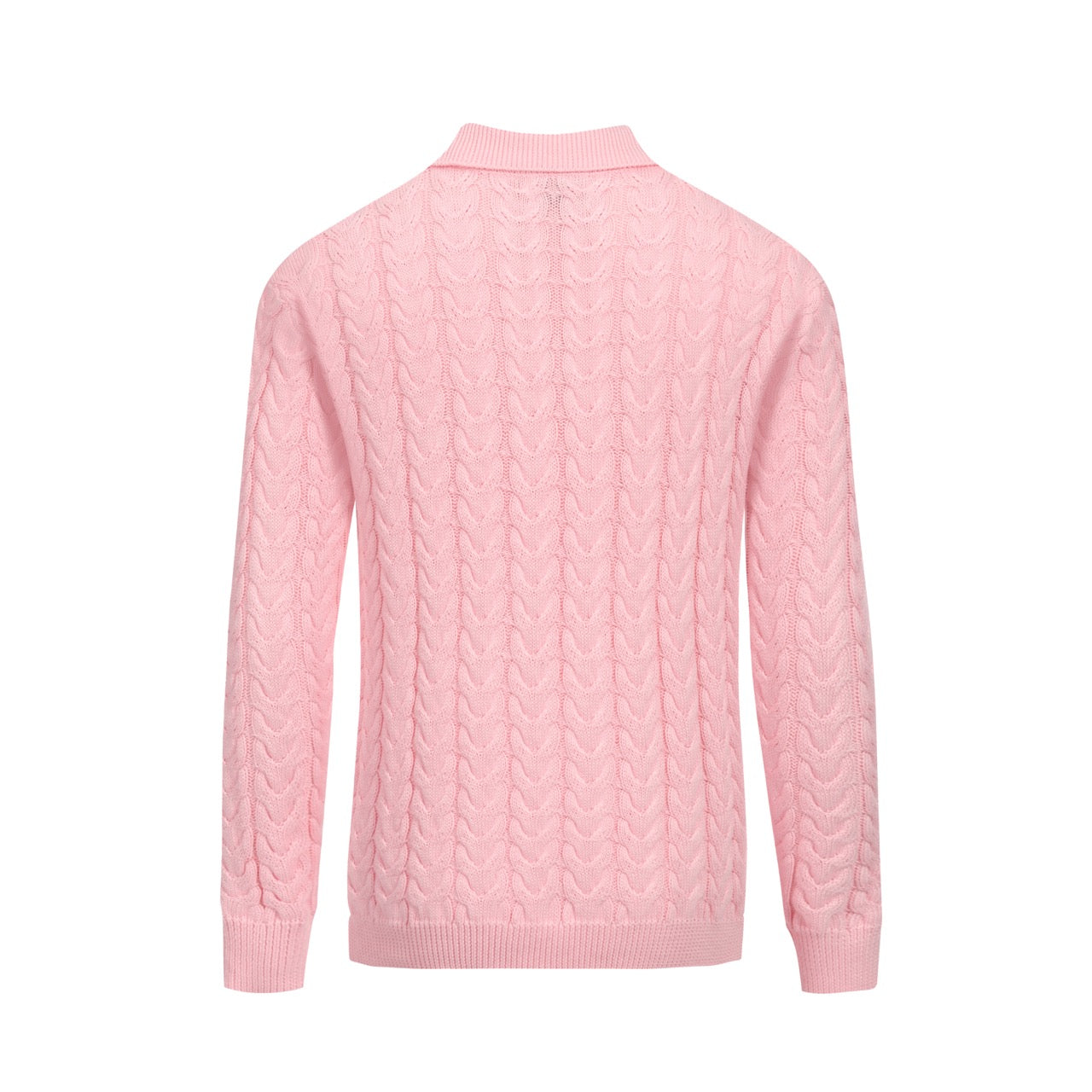 Pull rétro tricoté rose pour homme