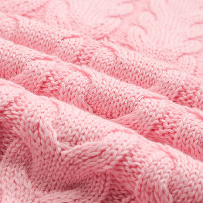 Pull rétro tricoté rose pour homme