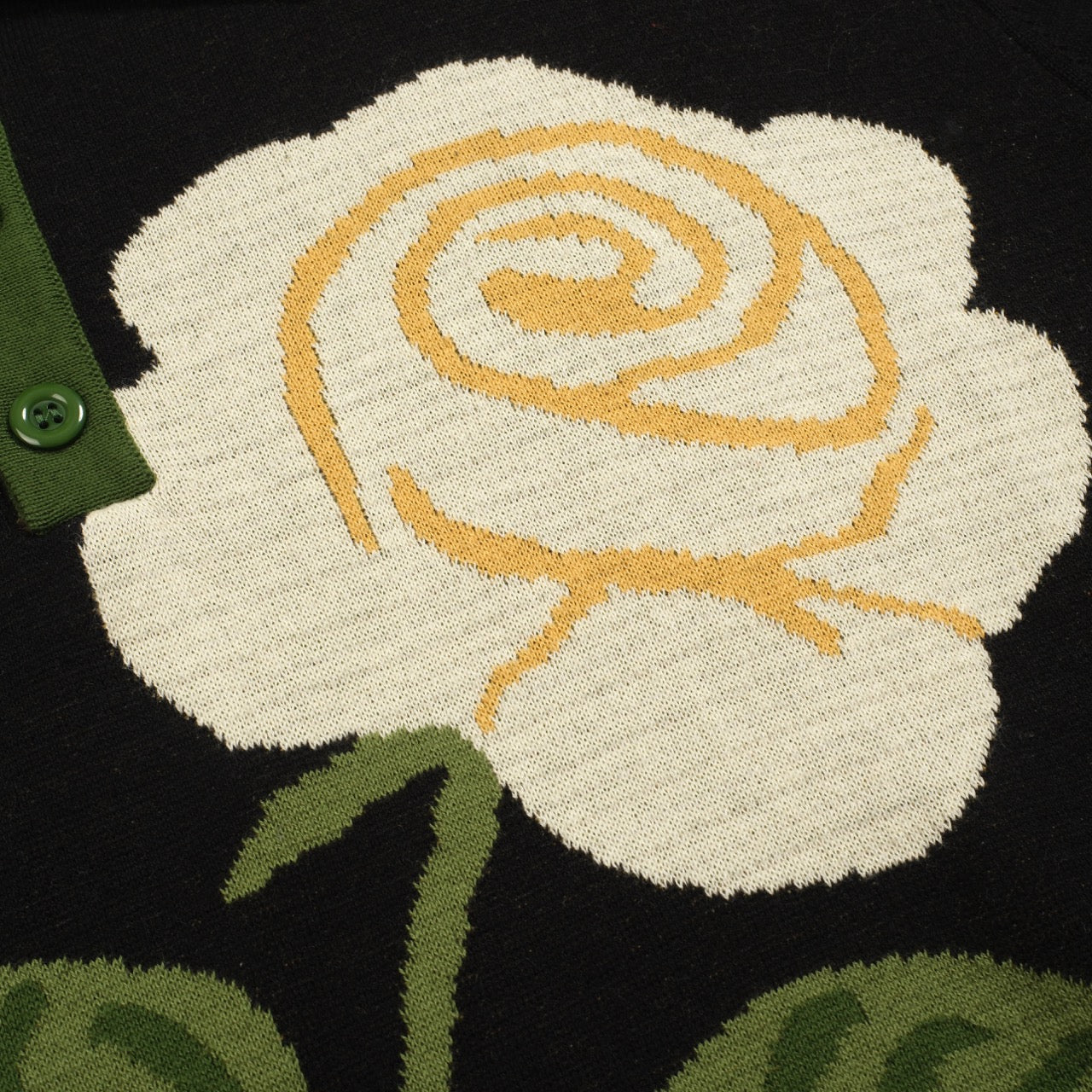 Polo vintage en jacquard noir pour hommes