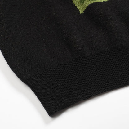 Polo vintage en jacquard noir pour hommes