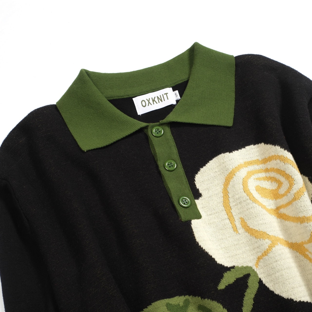 Polo vintage en jacquard noir pour hommes