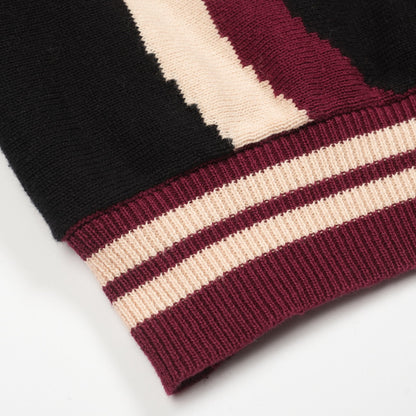 Cardigan tricoté rétro noir pour hommes des années 1960