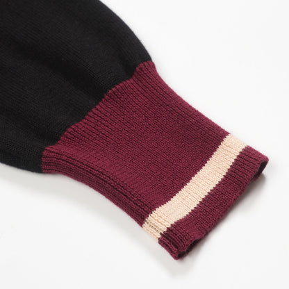 Cardigan tricoté rétro noir pour hommes des années 1960