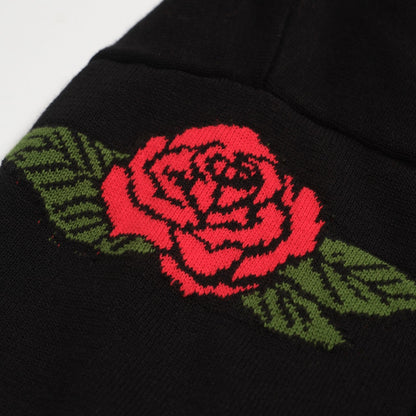 T-shirt en tricot jacquard Flamme de chat pour hommes, brodé en rose