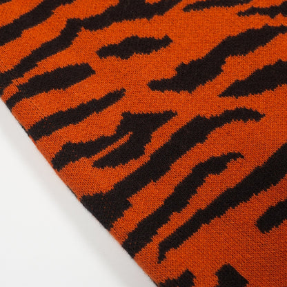 Cardigan zippé rayé orange pour hommes