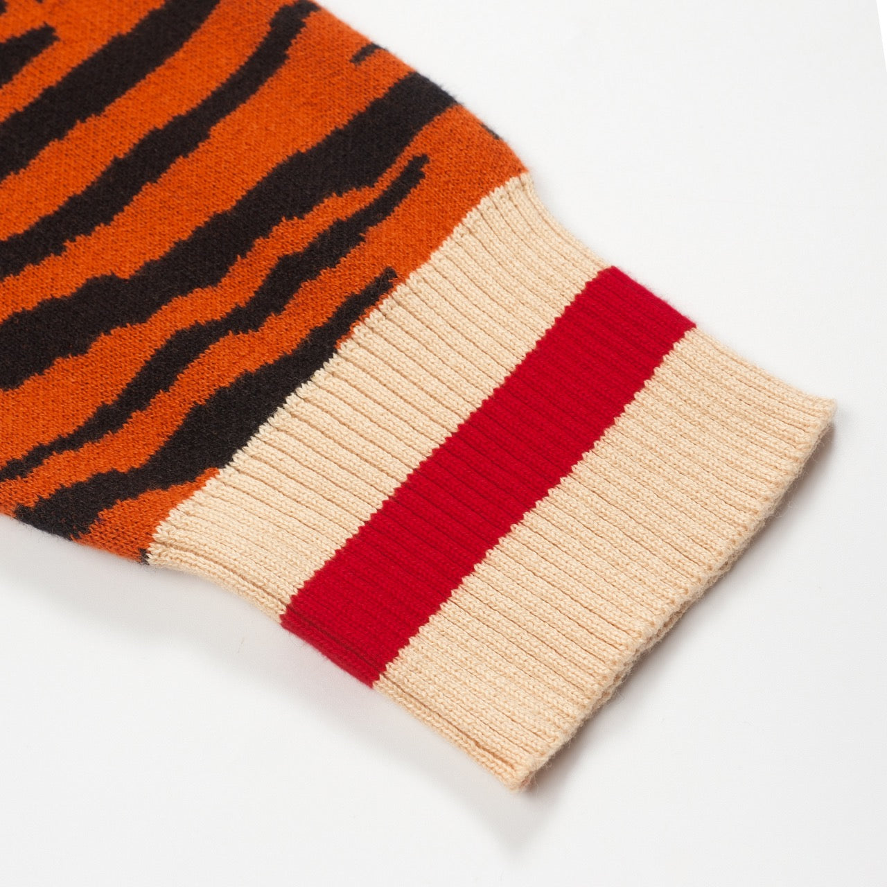 Cardigan zippé rayé orange pour hommes