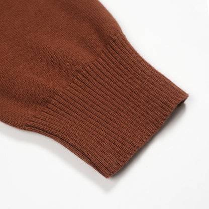 Cardigan zippé vintage tricoté pour hommes, rayé marron