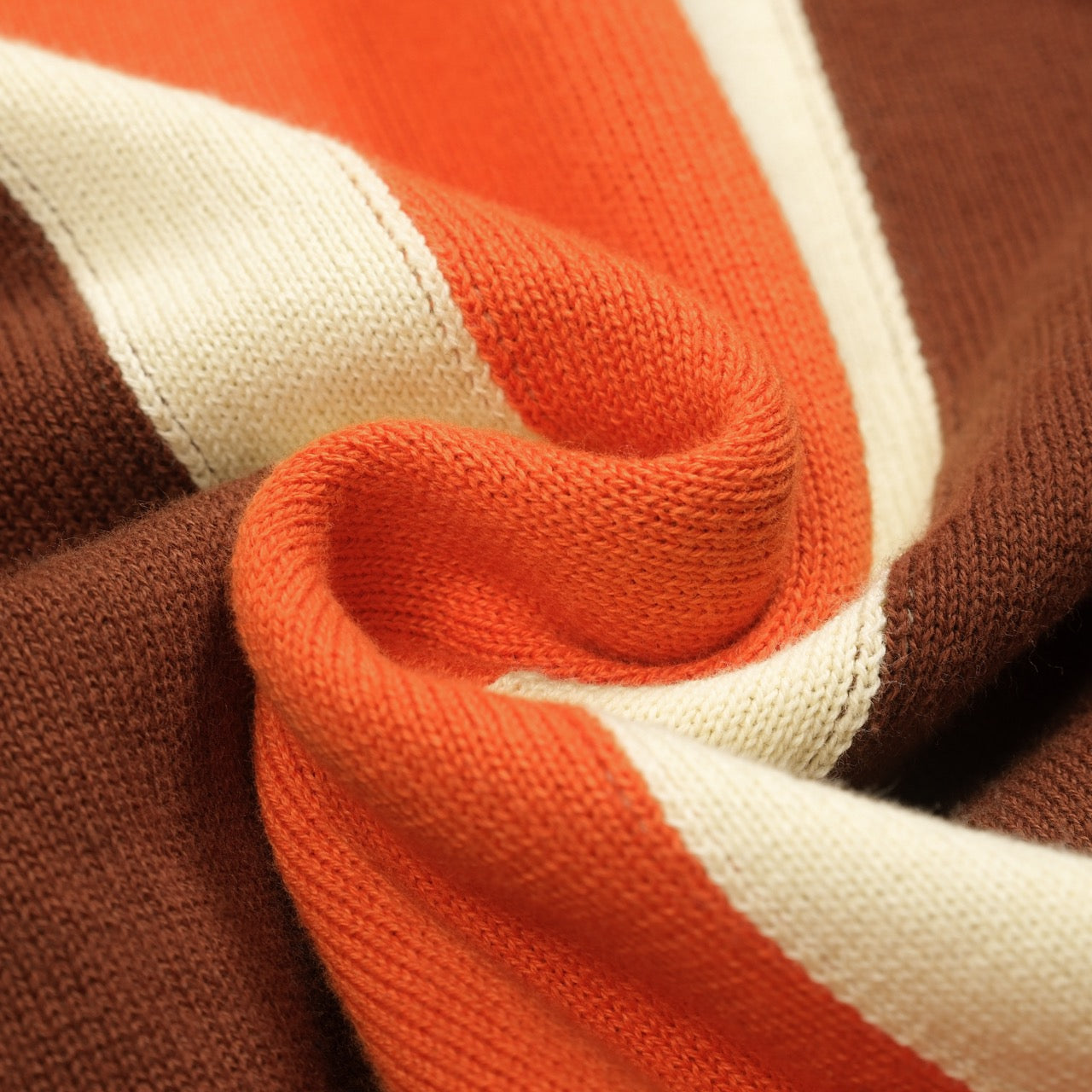 Cardigan zippé vintage tricoté pour hommes, rayé marron