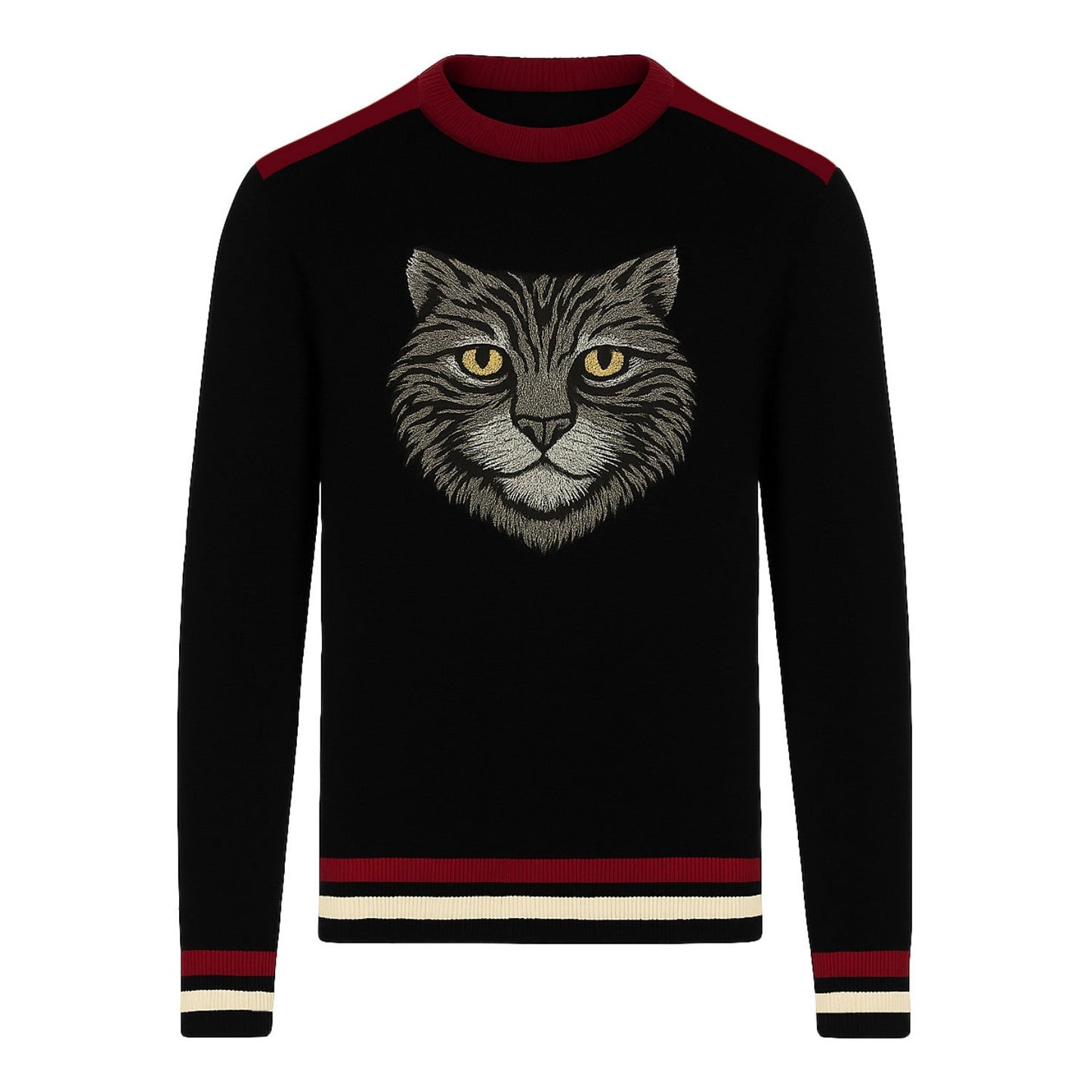 Pull en jacquard noir pour homme