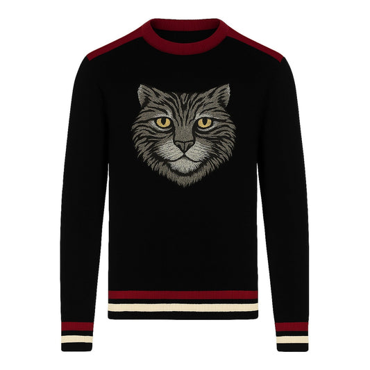 Pull en jacquard noir pour homme