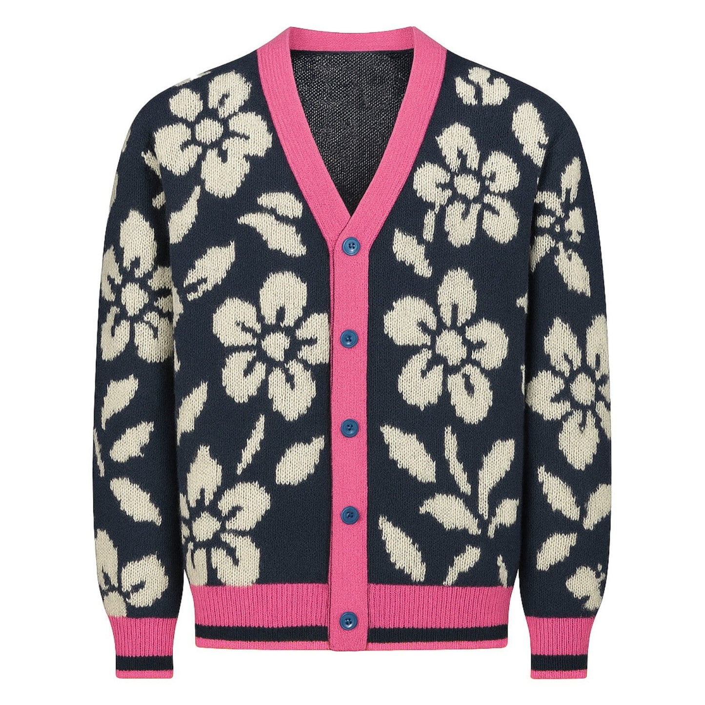 Veste en art jacquard floral noire pour homme