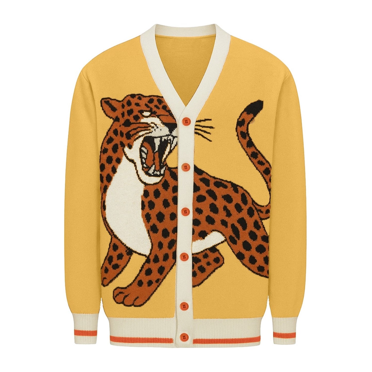 Veste en jacquard tigre jaune pour hommes