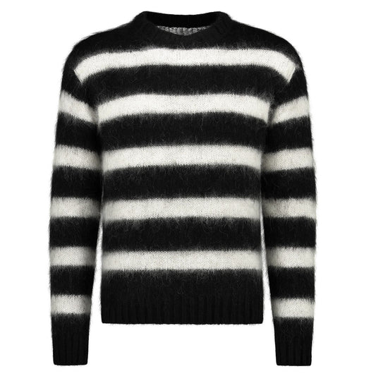 Pull vintage en tricot peluche noir pour hommes