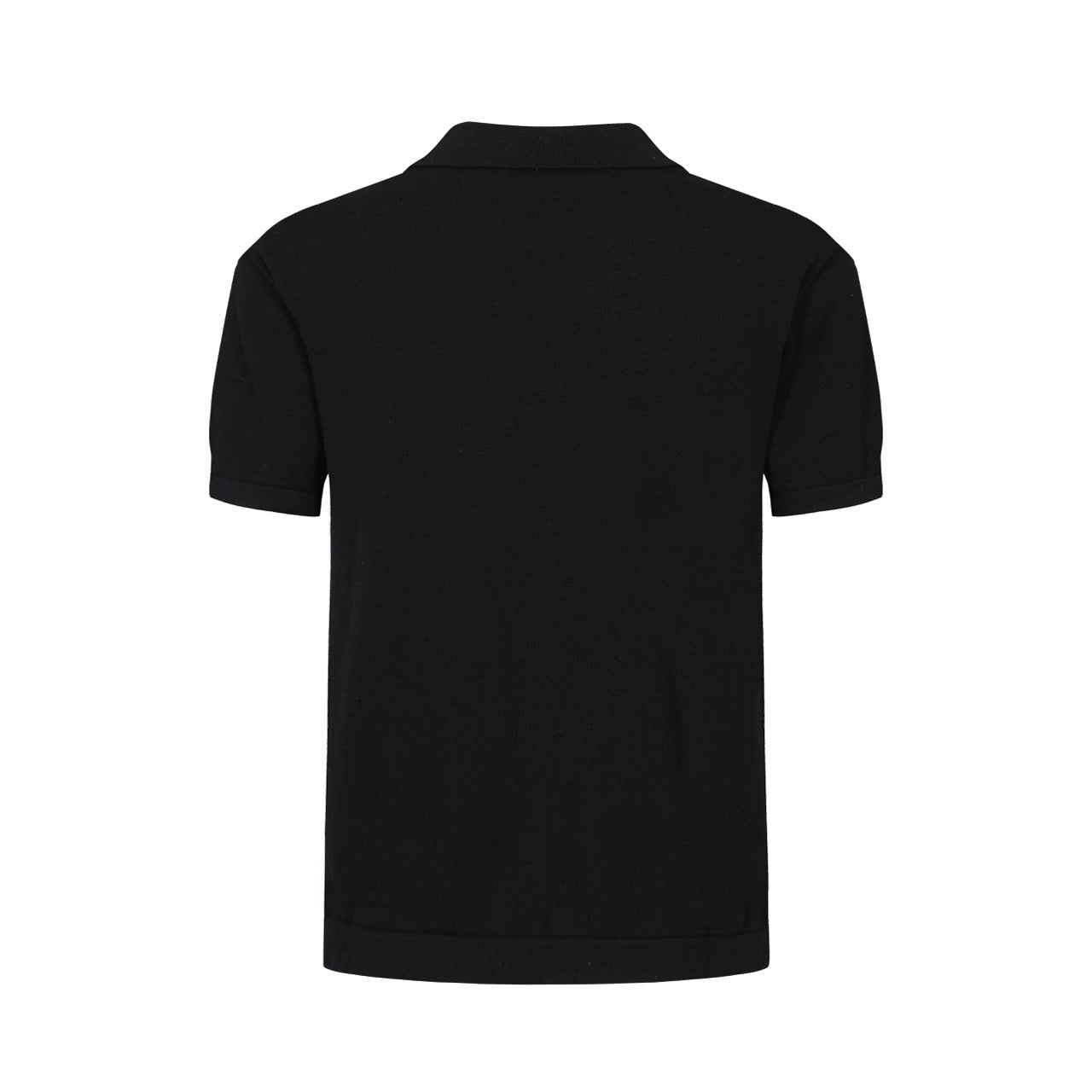 Chemise Boutonnée Tricotée Noire et Grise pour Hommes des Années 60 – Détail en Diamant sur la Poitrine