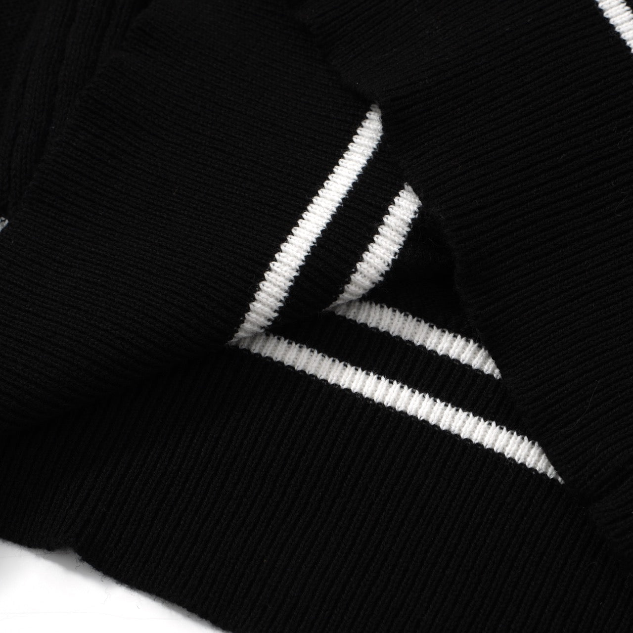 Polo Classique Noir à Câble pour Hommes – Chemise à Manches Courtes Inspirée des Années 60