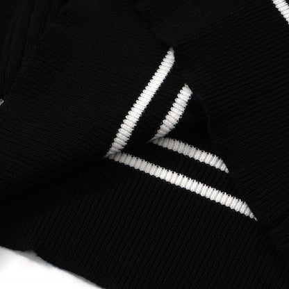 Polo Classique Noir à Câble pour Hommes – Chemise à Manches Courtes Inspirée des Années 60