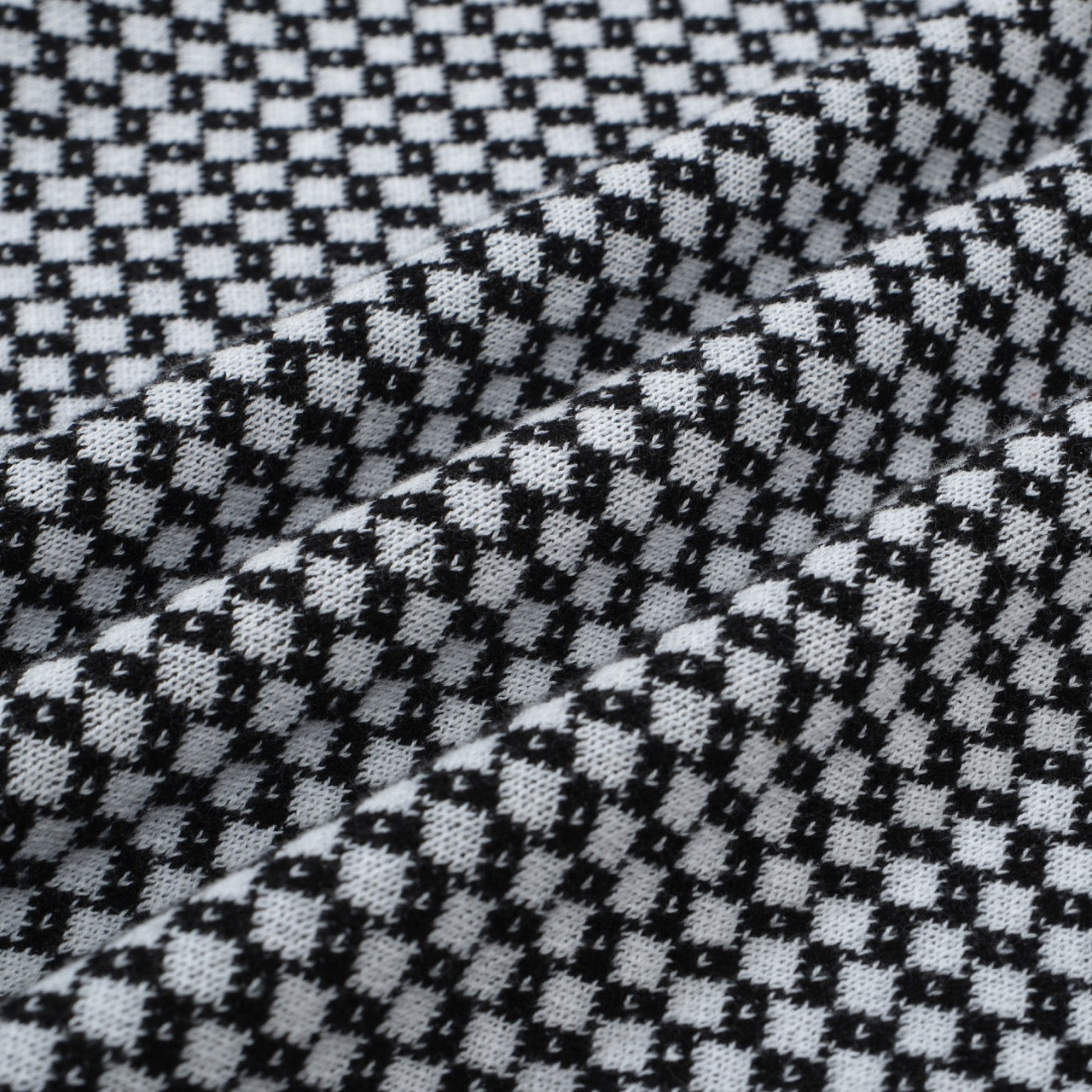 Polo en tricot à zip Mod des années 60 pour hommes – Motif losange noir et blanc