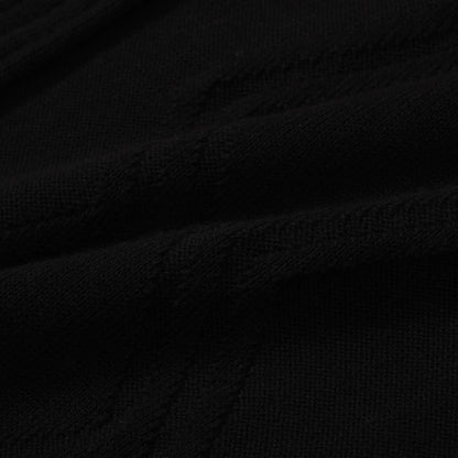 Polo Classique Noir à Câble pour Hommes – Chemise à Manches Courtes Inspirée des Années 60
