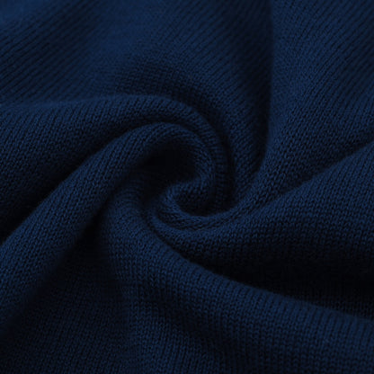 Veste tricotée zippée rétro pour hommes des années 1970 – Marine vintage avec rayures rouges et blanches