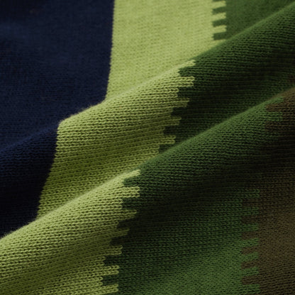 Polo Tricot à Rayures Dégradées pour Hommes des Années 60 – Chemise à Manches Courtes avec Panneau Vertical