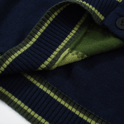 Polo Tricot à Rayures Dégradées pour Hommes des Années 60 – Chemise à Manches Courtes avec Panneau Vertical